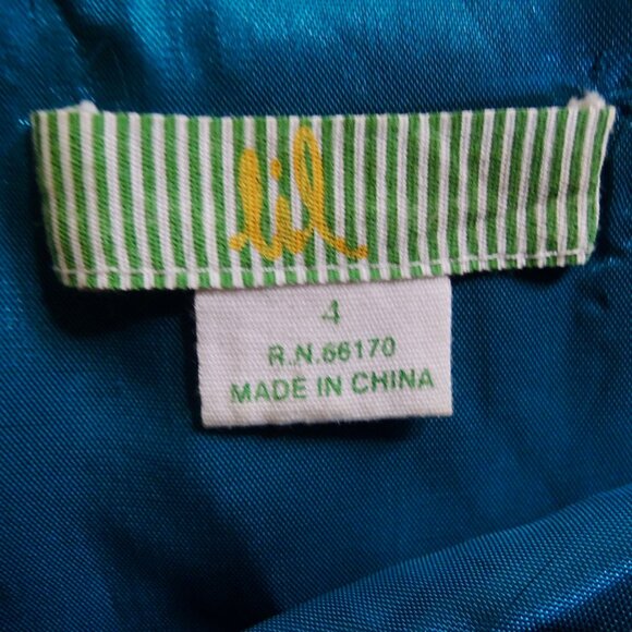 Anthro Lil Blue & Peach Caballo Falls 100% Silk Dress 4 - Picture 13 of 14